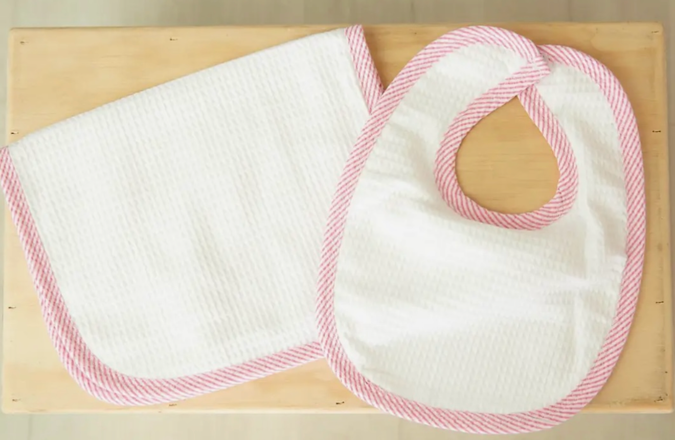 bib and burp cloth set