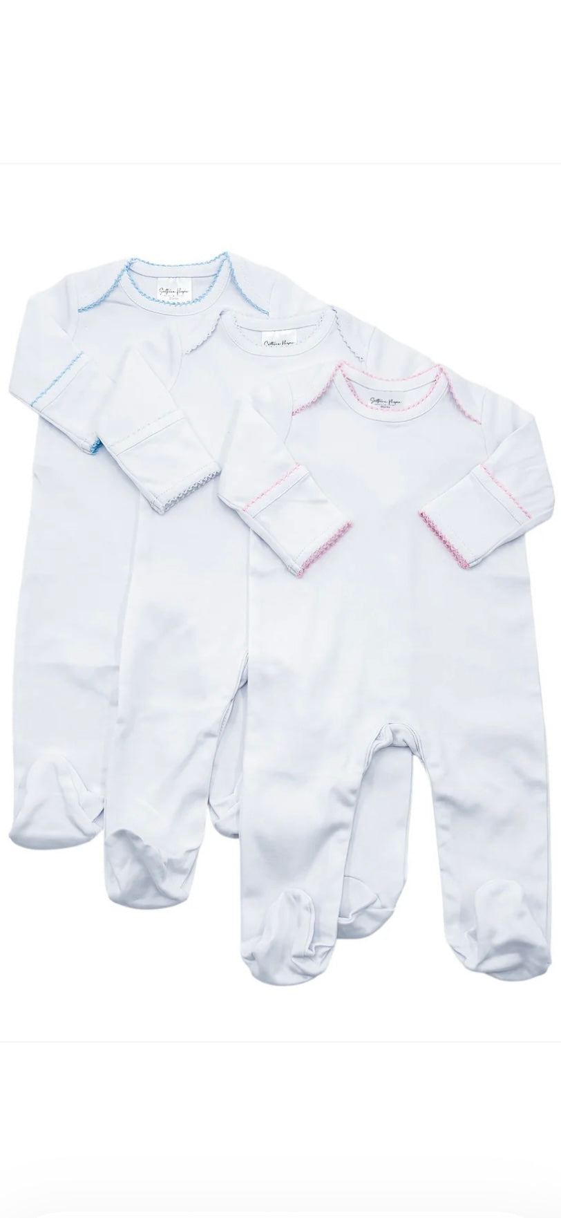 picot trim footies