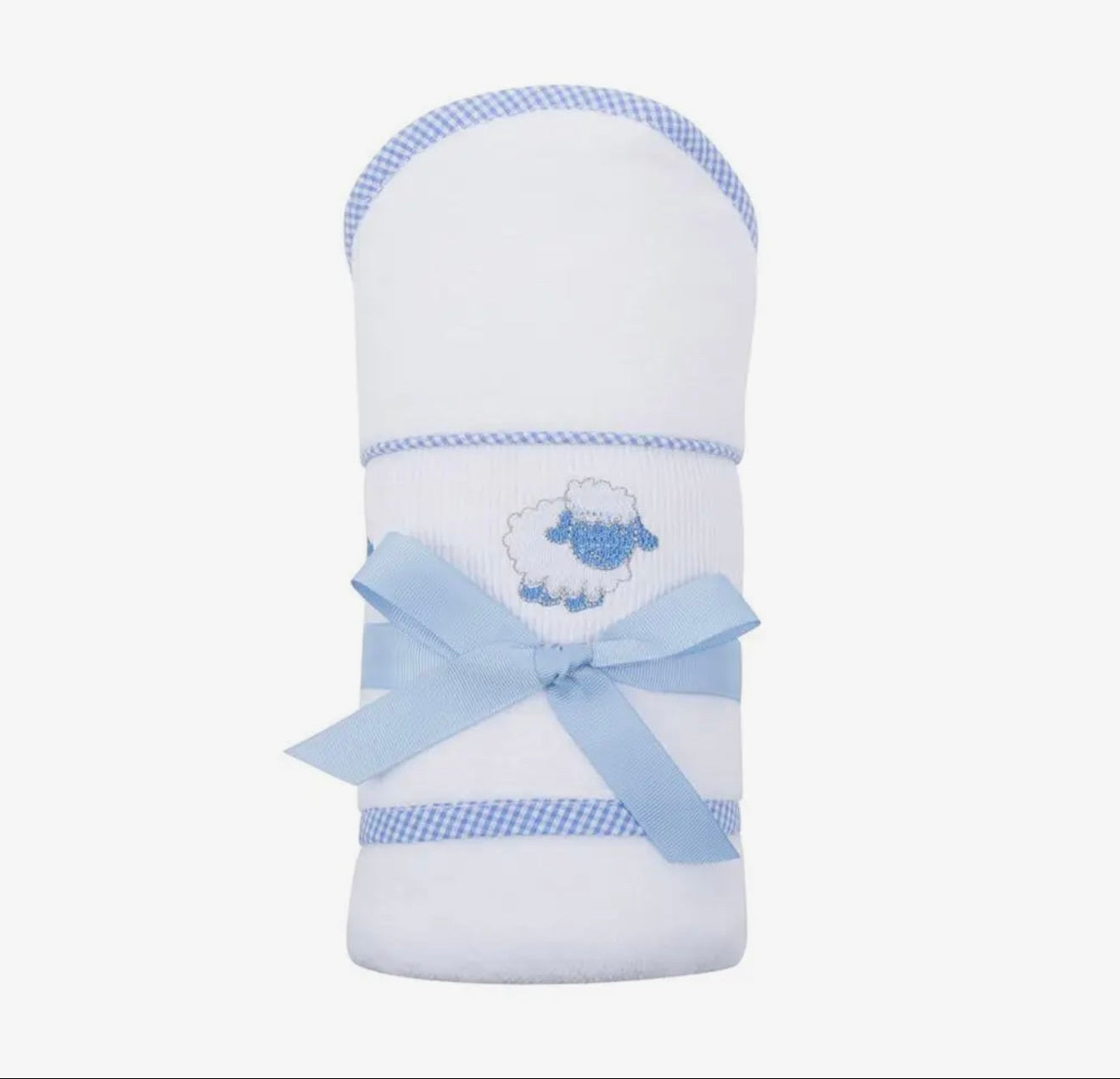 smocked hooded bath towel