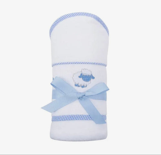 smocked hooded bath towel