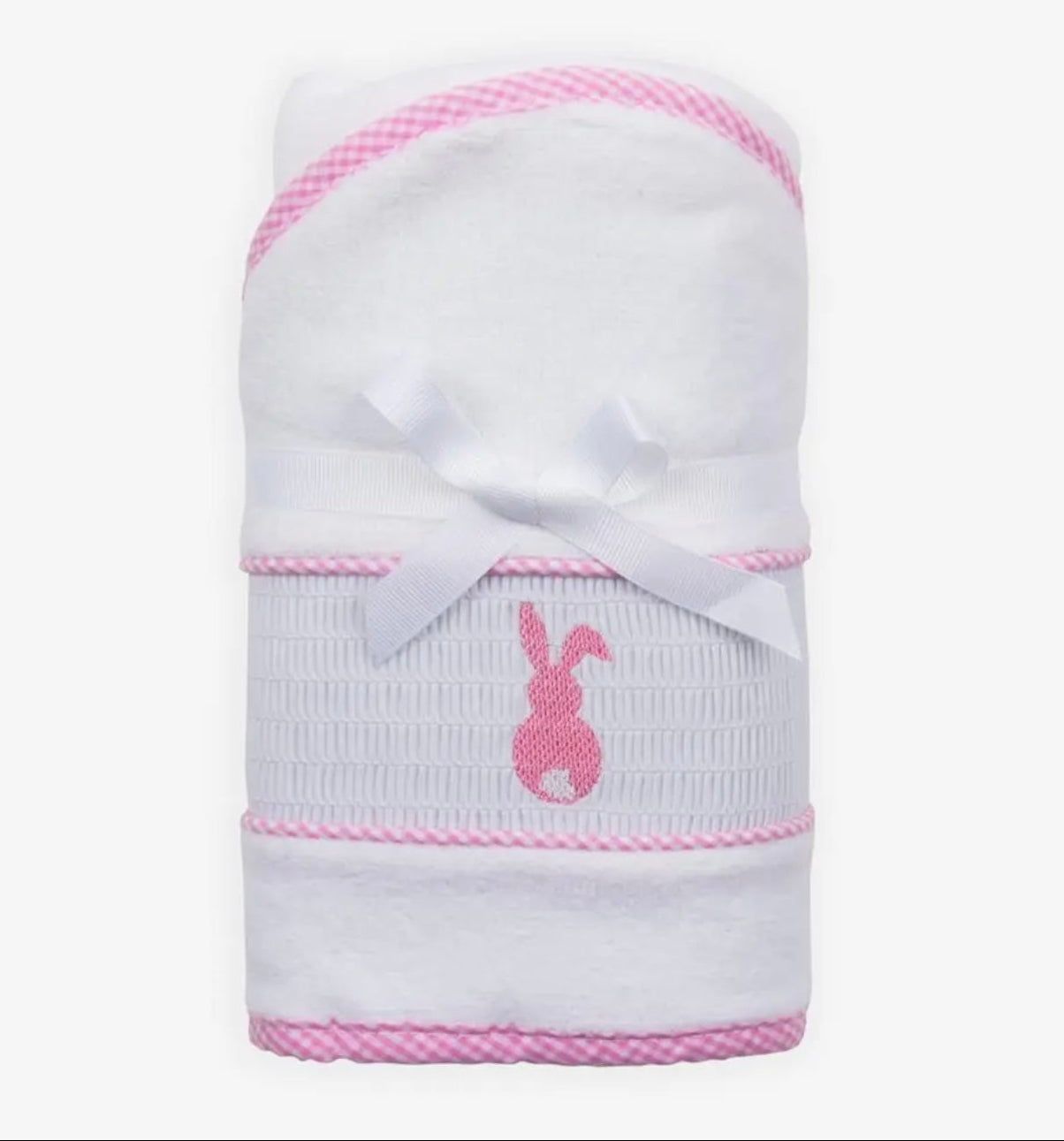 smocked hooded bath towel