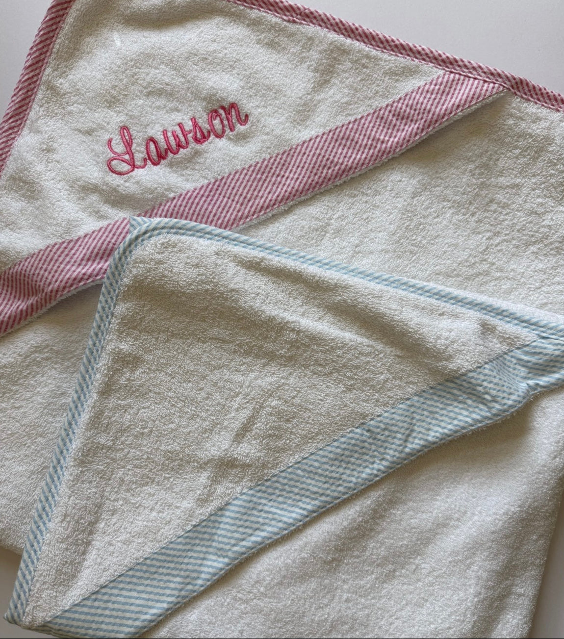 seersucker hooded bath towel