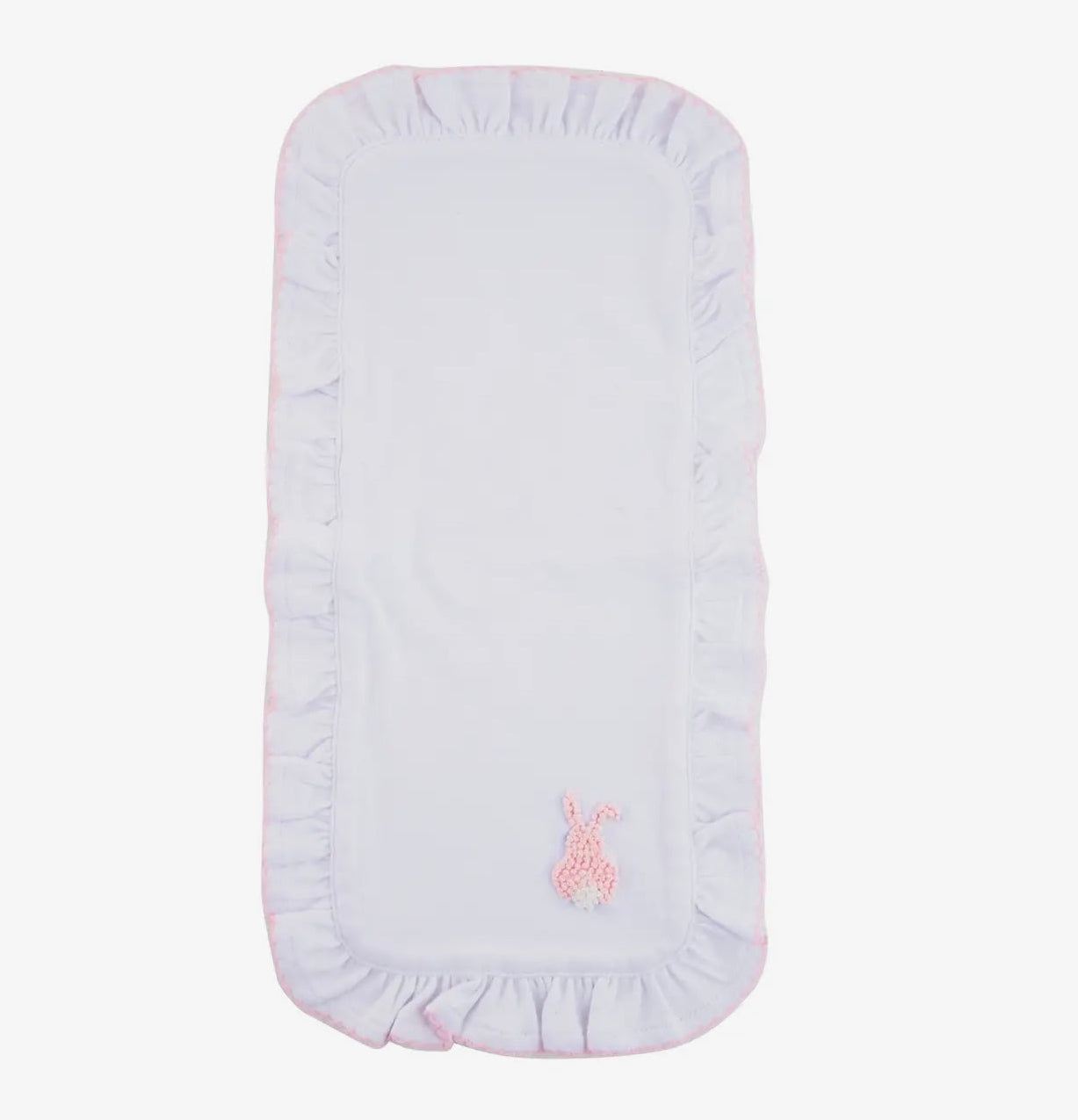 pink rabbit burp cloth