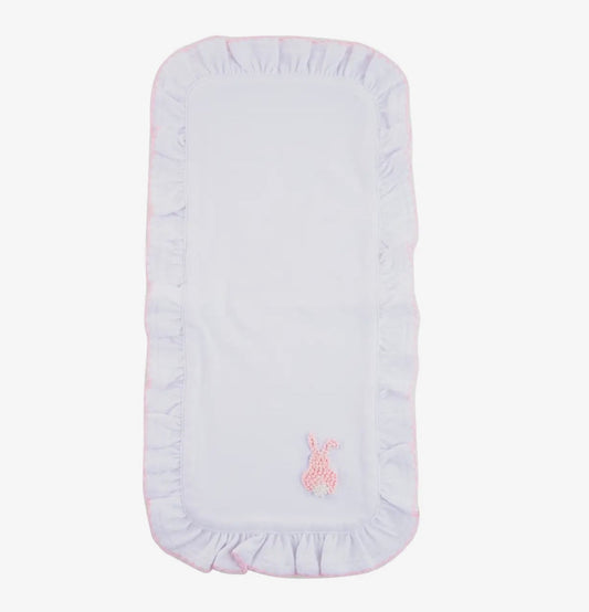 pink rabbit burp cloth