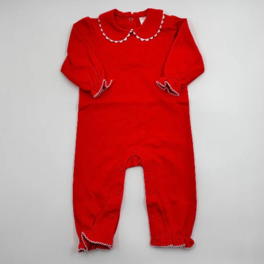 girls scalloped collared romper